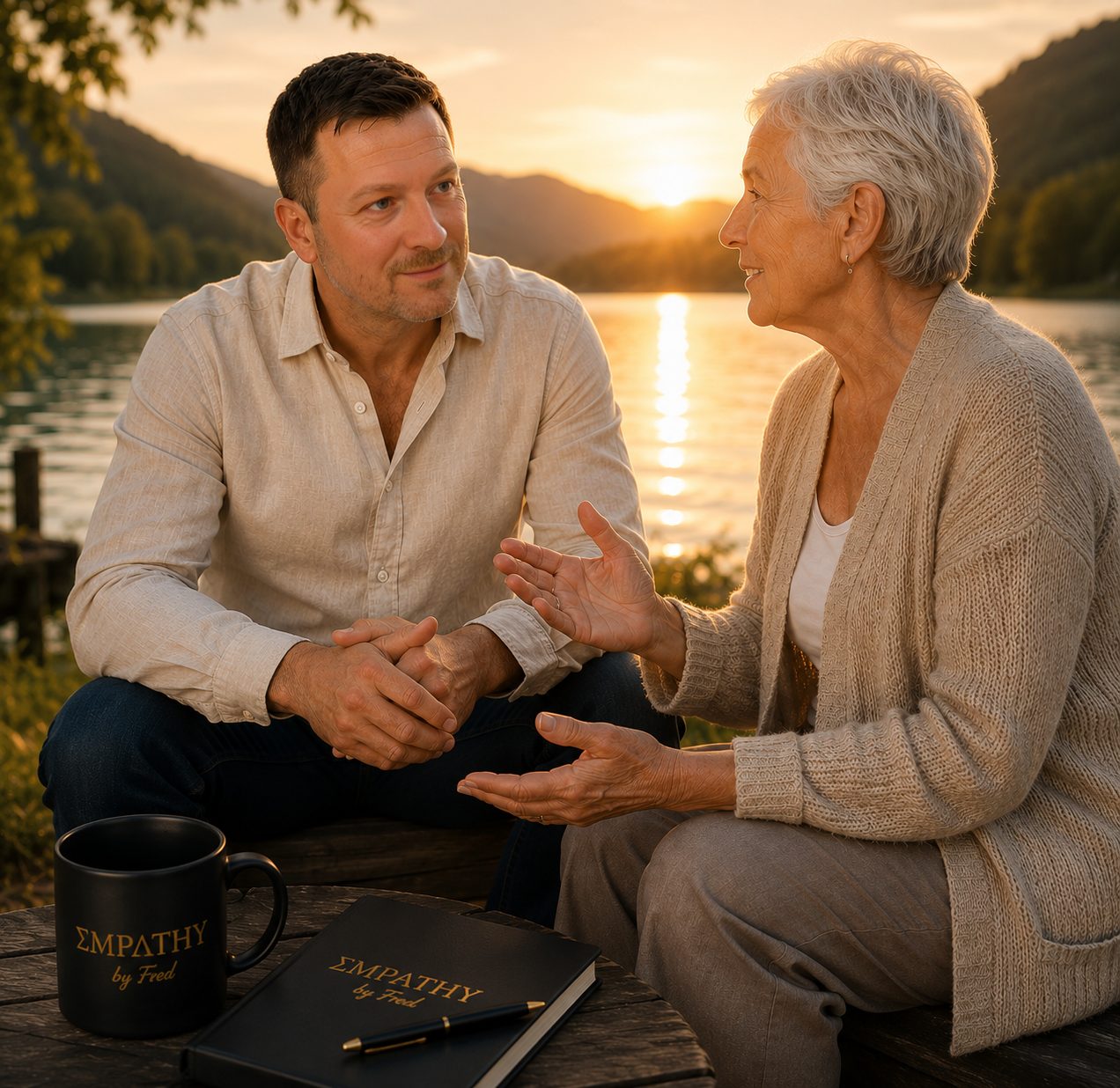 Fred au bord du lac — sérénité et réflexion